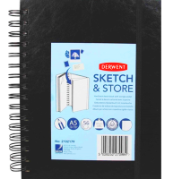 Блокнот для зарисовок Derwent Sketch&Store на пружине А5 / 56 листов / 165 гм