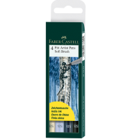 Набор брашпенов с особо мягкой кистью Faber-Castell Pitt Artist Pen Soft Brush 4 цвета