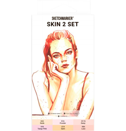 Набор маркеров для скетчей Скетчмаркер / Sketchmarker 6 цветов Skin Set 2