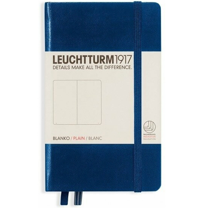 Записная книжка Leuchtturm «Pocket» A6 нелинованная темно-синий 187 стр.