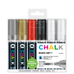 Набор меловых маркеров Molotow CHALK Marker "Базовый" 6 шт / 8 мм