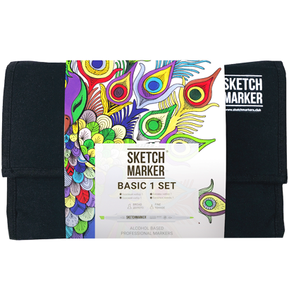 Набор маркеров Скетчмаркер / Sketchmarker "Базовый набор - Basic 1" 24 цвета в сумке