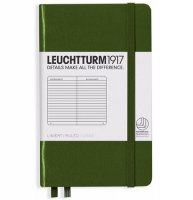 Записная книжка Leuchtturm «Pocket» A6 в линейку хаки 187 стр.