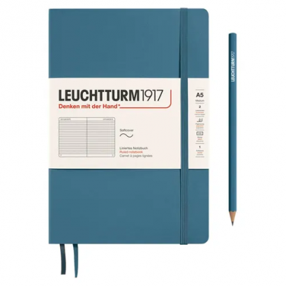 Записная книжка Leuchtturm «Rising Colours» А5 в линейку голубой камень 123 стр.