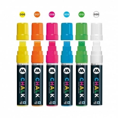 Набор меловых маркеров Molotow CHALK Marker "Базовый 2" 6 шт / 15 мм