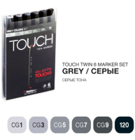 Touch Twin 6 Grey набор маркеров для скетчинга (серые)