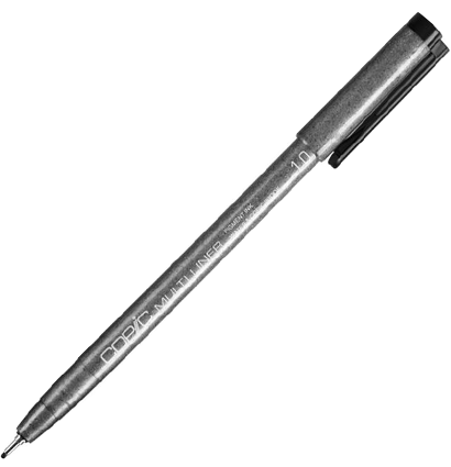 Капиллярная ручка линер Copic Multiliner черная поштучно / выбор толщины