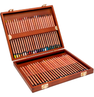 Цветные карандаши Derwent Lightfast на масляной основе в наборе 48 цветов в деревянном кейсе