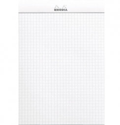 Блокнот в клетку Rhodia Pad Basics №16 белый А5 / 80 листов