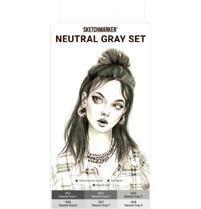 Набор маркеров для скетчей Скетчмаркер / Sketchmarker 6 цветов Neutral Gray