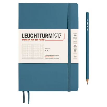 Записная книжка Leuchtturm «Rising Colours» А5 в точку голубой камень 123 стр.