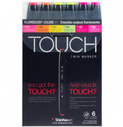Touch Twin 6 Fluorescent набор маркеров для скетчинга (флюр)