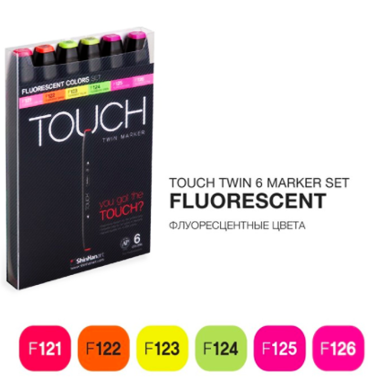 Touch Twin 6 Fluorescent набор маркеров для скетчинга (флюр)