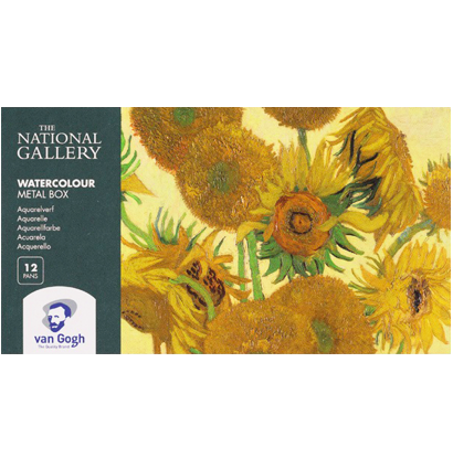 Набор акварели Van Gogh National Gallery 12 цветов в фирменном кейсе с кистью и палитрой