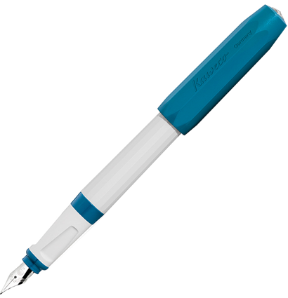 Перьевая ручка Kaweco Perkeo Old Chambray сине-белая в пластиковом корпусе корпусе с синим картриджем