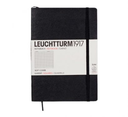 Записная книжка Leuchtturm «Medium» A5 в клетку черная 123 стр.
