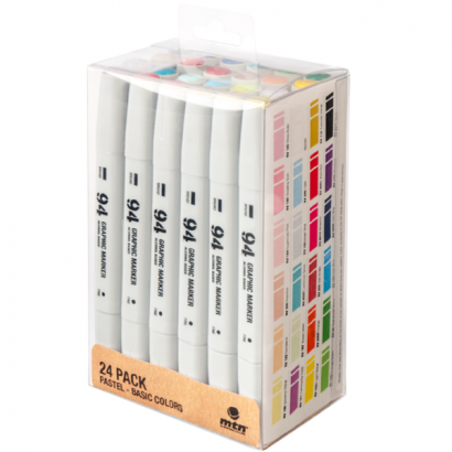 Набор маркеров 24 штуки MTN Marker Graphic 94  "Основные B и пастельные цвета"