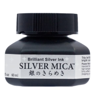 Чернила для каллиграфии ZIG Calligraphy Ink Silver Mica, серебряный цвет