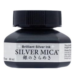 Чернила для каллиграфии ZIG Calligraphy Ink Silver Mica, серебряный цвет