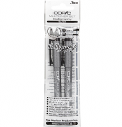Набор черных ручек для каллиграфии Copic Multiliner Calligraphy 2 штуки (4 мм, 2 мм)