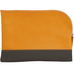 Пенал Rhodiarama из искусственной кожи на молнии цвет оранжевый 16 х 22 см