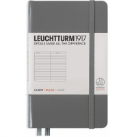 Записная книжка Leuchtturm «Pocket» A6 в линейку глубокий серый 187 стр.