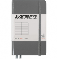 Записная книжка Leuchtturm «Pocket» A6 в линейку глубокий серый 187 стр.