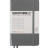 Записная книжка Leuchtturm «Pocket» A6 в линейку глубокий серый 187 стр.