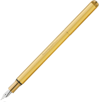 Перьевая ручка Kaweco Special Brass золотая в латунном корпусе корпусе с синим картриджем в футляре