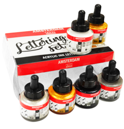 Набор акриловых чернил Amsterdam Acrylic Ink Lettering Set 6 цветов для леттеринга