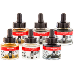 Набор акриловых чернил Amsterdam Acrylic Ink Lettering Set 6 цветов для леттеринга