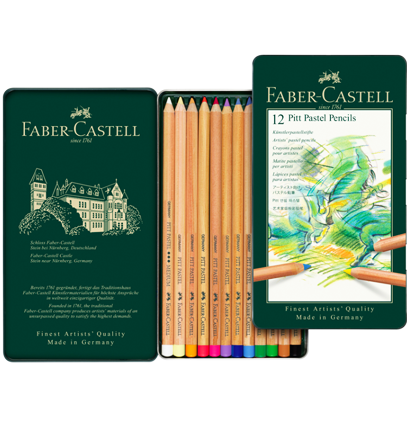 Пастельные карандаши Faber-Castell Pitt Pastel Pencils в наборе 12 цветов в пенале