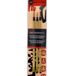 Набор кистей для каллиграфии Manuscript Chinese Calligraphy соболь 3 шт блистер
