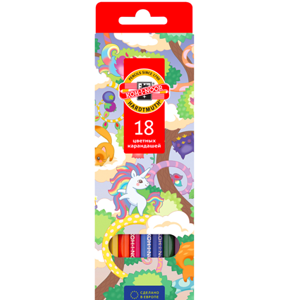 Карандаши цветные Koh-I-Noor Волшебный лес набор 18 цветов