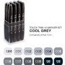 Купить маркеры для скетчей и рисования оригинальные Touch Twin в наборе из 12 холодных серых оттенков в интернет-магазине товаров для скетичнга ПРОСКЕТЧИНГ
