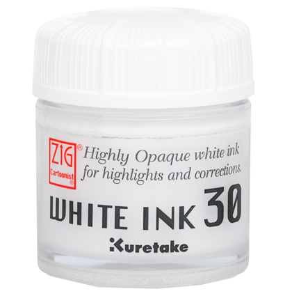 Белая тушь-корректор ZIG Opaque White Ink покрывная в баночке