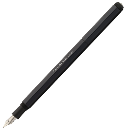 Перьевая ручка Kaweco Special AL черная в алюминиевом корпусе корпусе с синим картриджем в футляре