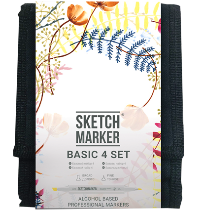 Набор маркеров Скетчмаркер / Sketchmarker "Basic 4 - Базовый набор" 12 цветов в сумке