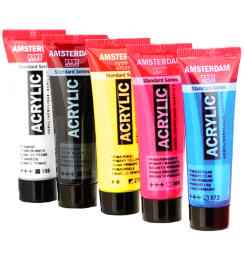 Набор для дизайна Amsterdam Start Designing акриловые краски, фигурка для декора, маркер и кисть