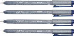 Набор капиллярных линеров Copic Multiliner 4 штуки кобальт (0.05 - 0.5 мм)