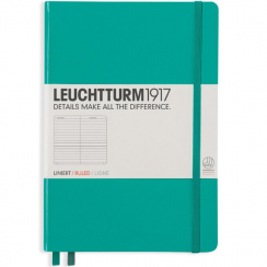 Записная книжка Leuchtturm «Medium» A5 в линейку изумрудная 251 стр.
