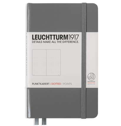 Записная книжка Leuchtturm «Pocket» A6 в точку глубокий серый 187 стр.