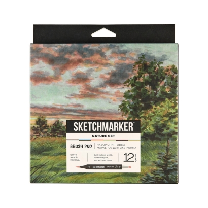 Набор 12 маркеров Sketchmarker Brush Pro Nature Set
