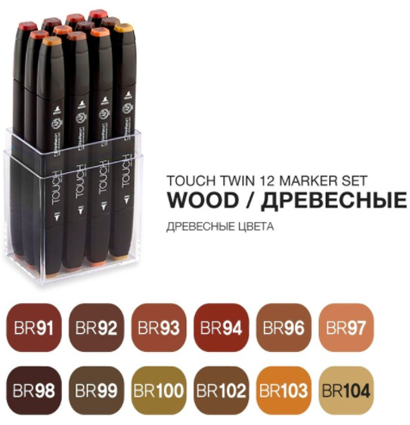 Touch Twin 12 Wood набор маркеров для скетичнга (древесные)