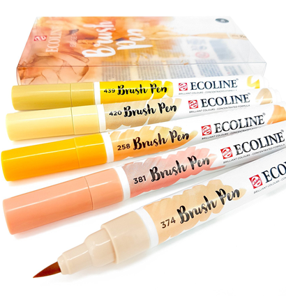 Акварельные маркеры Ecoline Brush Pen в наборе 5 Skin (телесные)