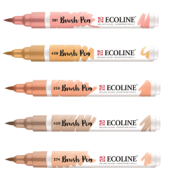 Акварельные маркеры Ecoline Brush Pen в наборе 5 Skin (телесные)
