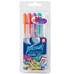 Набор гелевых ручек Sakura Gelly Roll Metallic 5 цветов (металлик+белая)