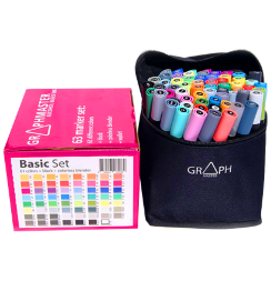 Набор спиртовых маркеров Graphmaster Bag Set 63 Basic в фирменном пенале (базовый)