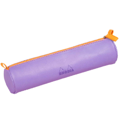 Пенал Rhodia Rhodiarama круглый на молнии из искусственной кожи, ирис