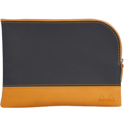 Пенал Rhodiarama из искусственной кожи на молнии цвет черный 16 х 22 см